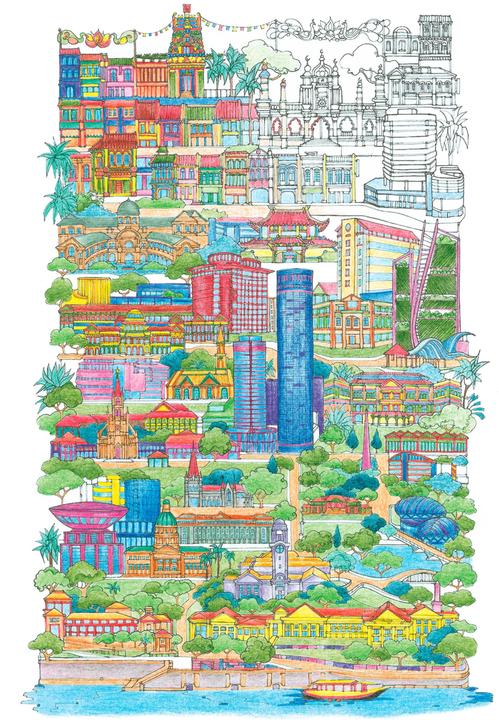 Actual product image Cities in portrait format - the colouring book