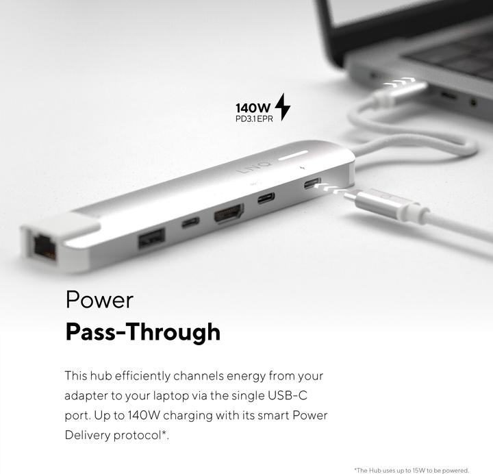 Produktbild LINQ Connects 6in1 PRO USB-C Multiport Hub 140W (USB-C, 6 Ports)