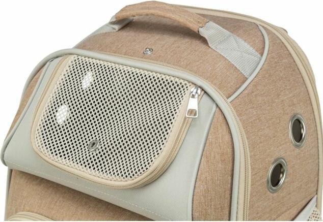 Immagine prodotto Trixie Zaino porta animali Willow beige/marrone (Gatto, Cane, Riflettori, Traspirante)