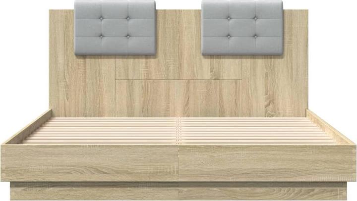 Actual product image VidaXL Bed frame with Sonoma oak headboard (120 x 200 cm)