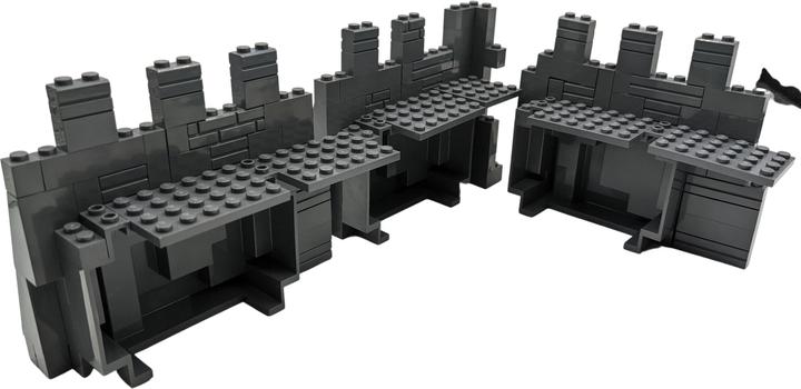 LEGO MOC Château fort Mur 2 pièces de mur et 1 pièce de coin - gris foncé - 133 pièces (LEGO Accessoires)