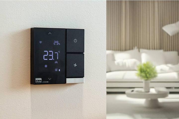 Actual product image Shelly LinkedGo Smart HVAC thermostat