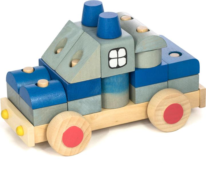 Actual product image Holzecke Police cars made from wooden blocks