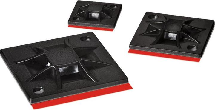Don Quichotte Adhesive base 40x40mm black (Velcro cable ties, 40 mm, 1 pcs.)