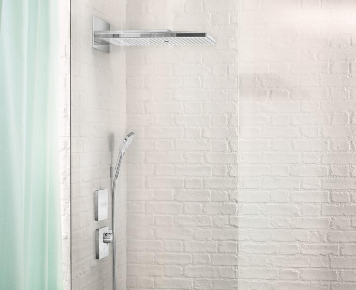 Actual product image hansgrohe Rainmaker Select 580 3jet overhead shower : Colour - Black/Chrome (3 Beam types, 20 l/min)