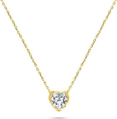 Produktbild Brilio Silver - Sparkling Gold Plated Glitter Heart Necklace NCL69Y