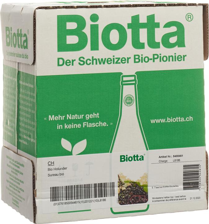 Produktbild Biotta Bio Holunder (6 x 50 cl)