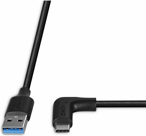 Produktbild Lindy 0.5m USB 3.2 Typ A an C Kabel 90° gewinkelt (32012) (0.50 m, USB 3.2 Gen 2)