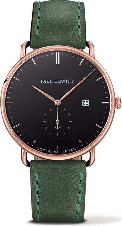 Produktbild Paul Hewitt Grand Atlantic Line Black Sea Rose Gold Leather Green (Analoguhr, 42 mm)