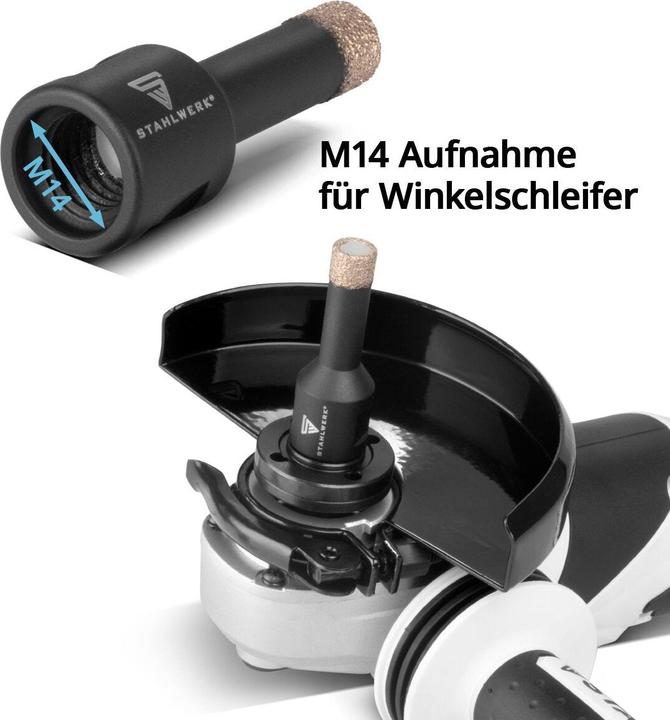 Produktbild Stahlwerk Diamant-Bohrkronen 5er Set 6-14 mm M14 für Winkelschleifer (6 - 14 mm)