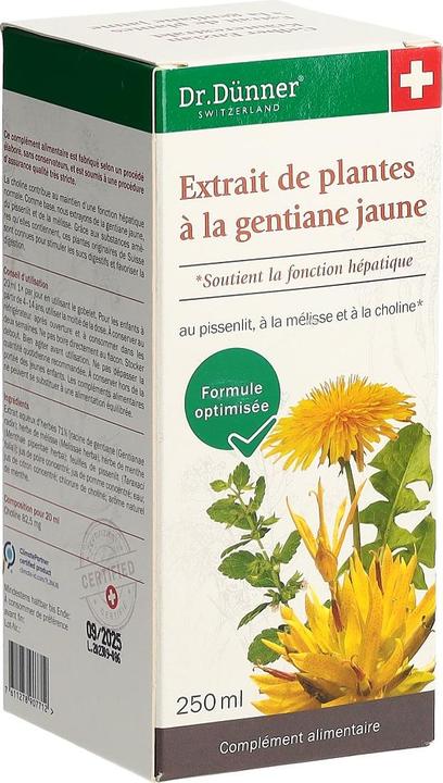 Image du produit Dr. Dünner Gentiane jaune mince Extrait d'herbes Fl 250 ml (1 pièce(s), Liquide, 470 g)