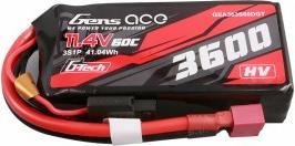 Image du produit Gens Ace G-Tech 3600mAh 11.4V 3S1P 60C Pack de batteries Lipo haute tension avec connecteur en T (11.40 V, 3600 mAh)
