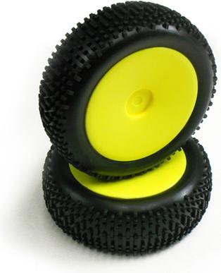 Image du produit Carisma GT14B jaune fluo Standard Pre-Glued Front Tire 14676