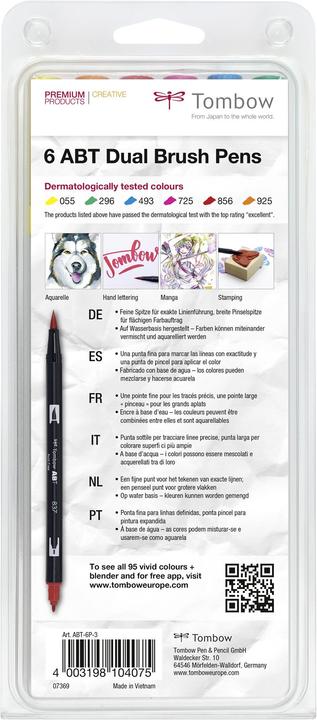 Produktbild Tombow ABT Dual Brush Pen (buntkombi, 6 x)
