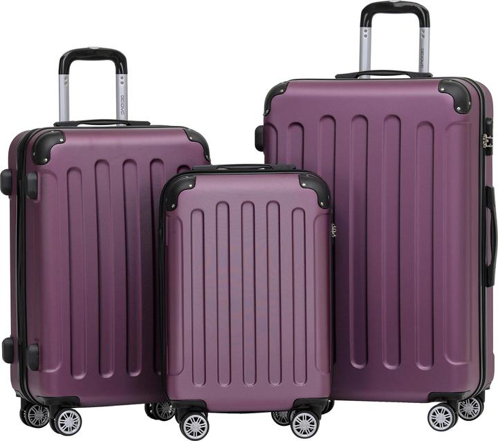 Immagine prodotto Beibye Set di valigie 2045, 3 pezzi, Viola (110 l, M (50 - 90l), L (90 - 115l), XL (da 115l))