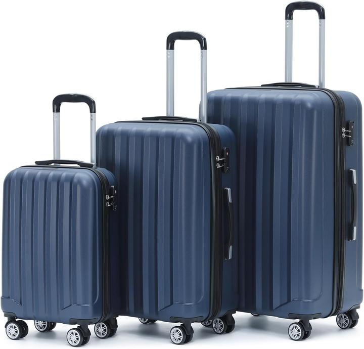 Produktbild Beibye 3-teiliges Hartschalenkofferset mit TSA-Schloss, Zwillingsrollen (115 l, Handgepäck (bis 50l), M (50 - 90l), L (90 - 115l))