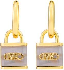 Produktbild Michael Kors Kors Lock Gold-Plated Hoop Earrings With Pearl