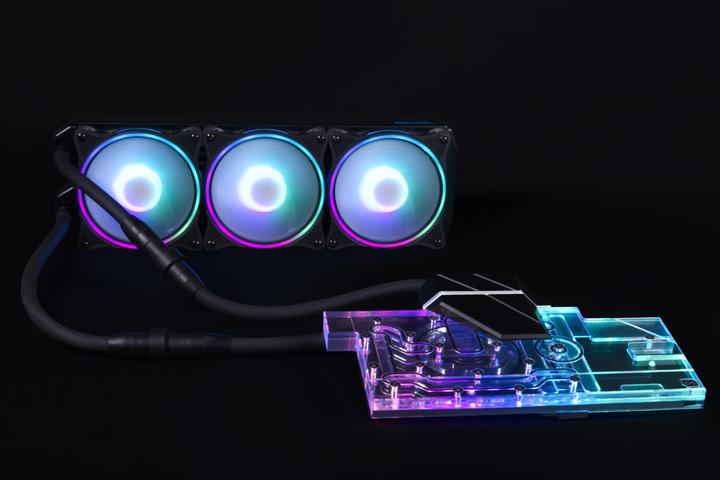 Image du produit Alphacool Hachoir à glace 2 GPU AIO 360mm RTX 3080/3090 Aorus Master/Xtreme avec plaque arrière