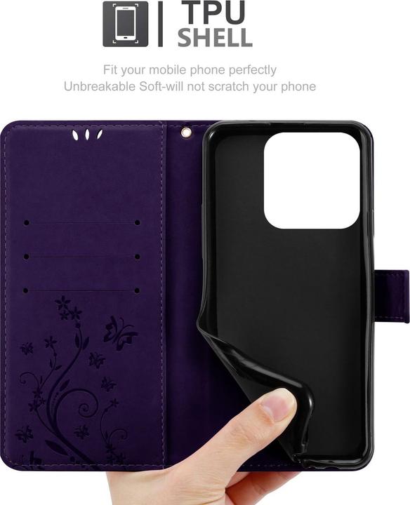 Produktbild Cadorabo Hülle für Realme C61 / C63 mit Blumen Muster (CAT S61, Realme C63)