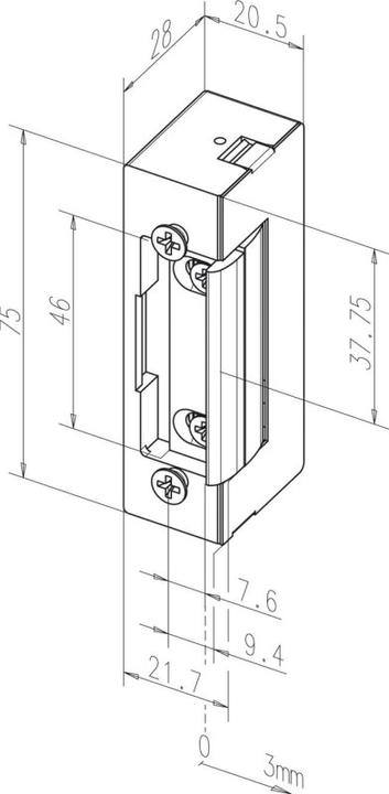 Image du produit Assa Abloy Gâche électrique sans têtière.24V 17E---------F (Intérieur)
