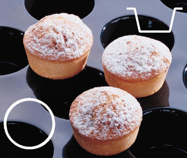 Produktbild Contacto Backmatte Minimuffins 51x29 mm, Flexipan, schwarz, 60 x 40 c (5.10 cm)