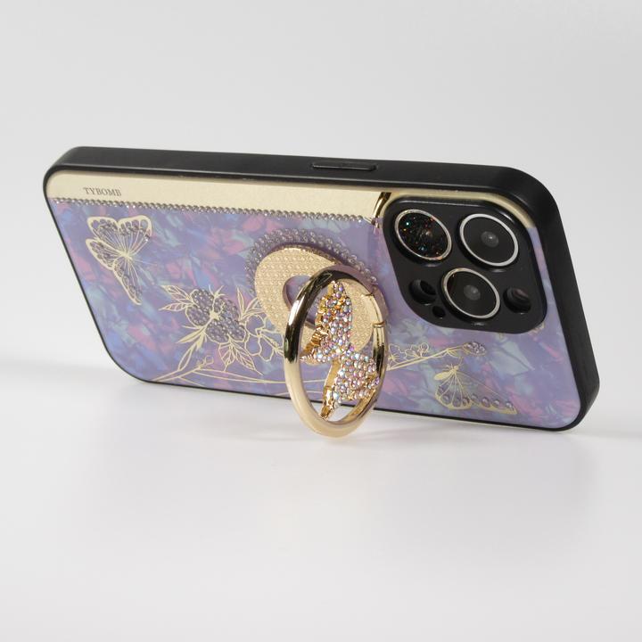 Produktbild PhoneLook Hülle Perlmutt Schmetterling Strass mit Videounterstützung t (Apple iPhone 13 Pro Max)