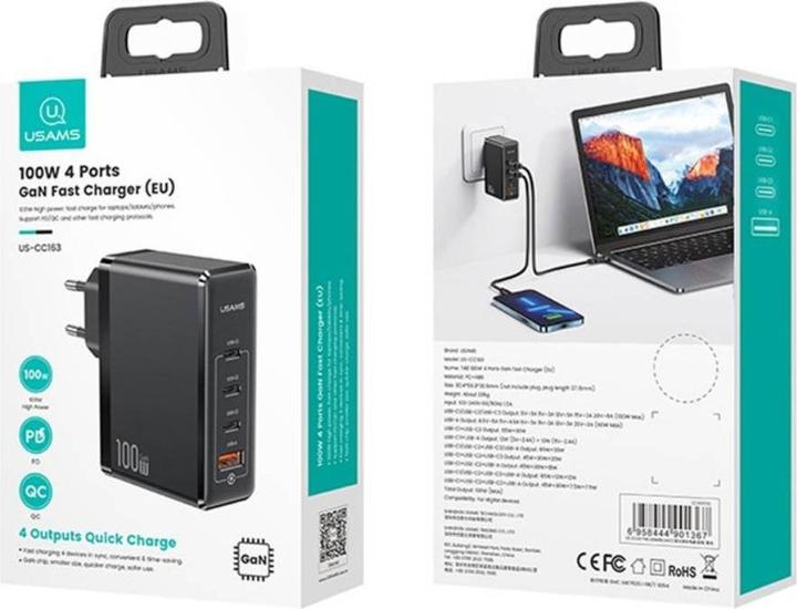 Actual product image Usams T50 Power Adapter (100 W)