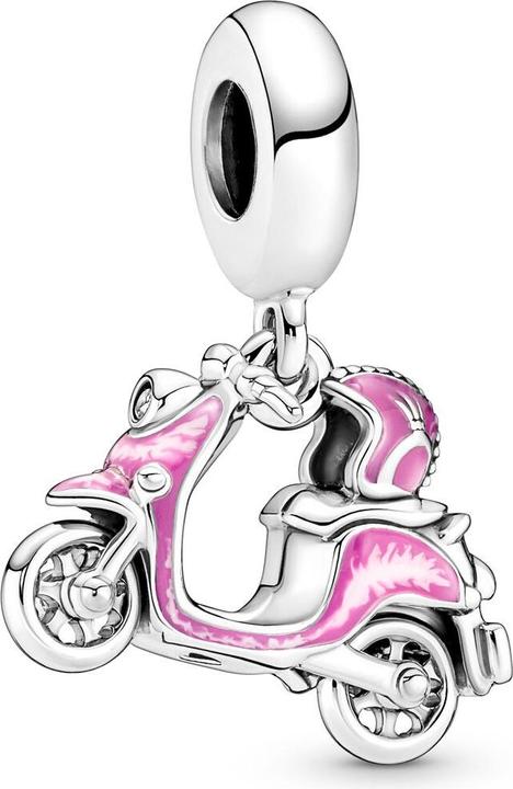 Pandora Rosafarbener Motorroller Charm (Silber 925)