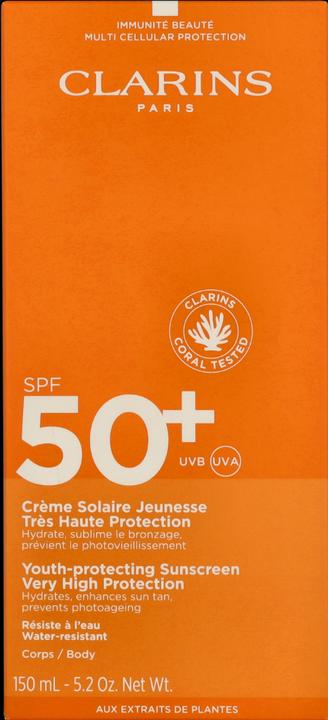 Produktbild Clarins Solaires Crême pour le Corps Sun Protection Factor 50 + (re) (Sonnencreme, SPF 50, 150 ml)