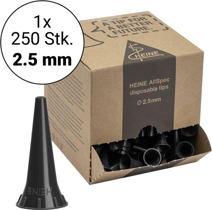 Image du produit Heine AllSpec Einweg-Tips 2.5 mm - 250 Otoskop-Trichter