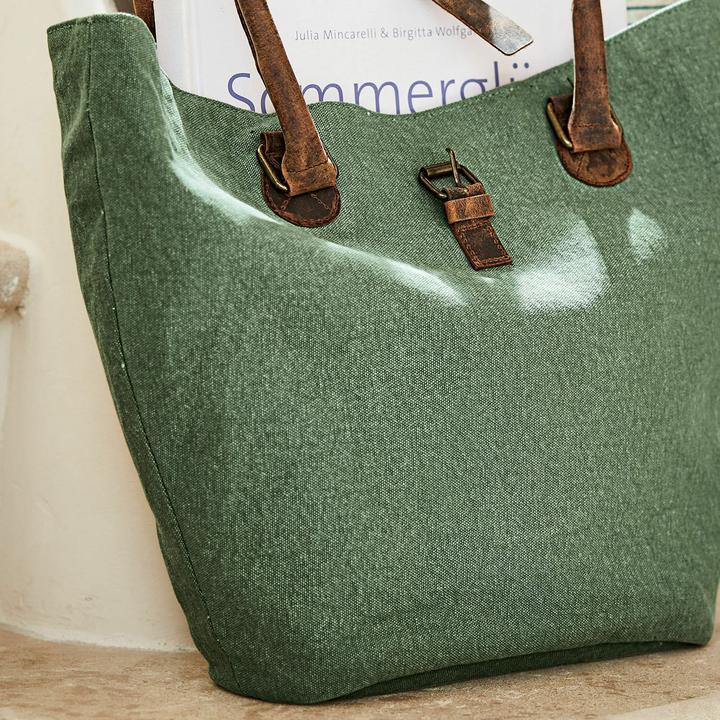 Produktbild Loberon Tasche Ambre grün/braun