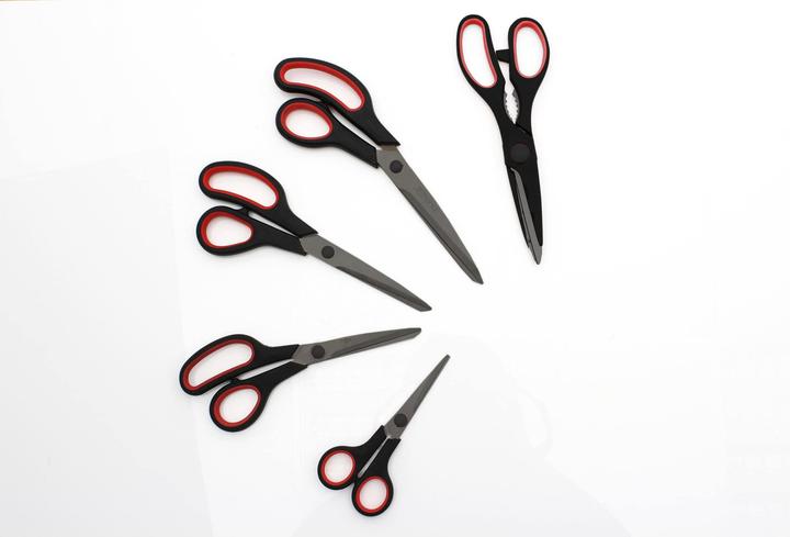 Scissors - set, titanium-coated, 5 pieces (25 cm)