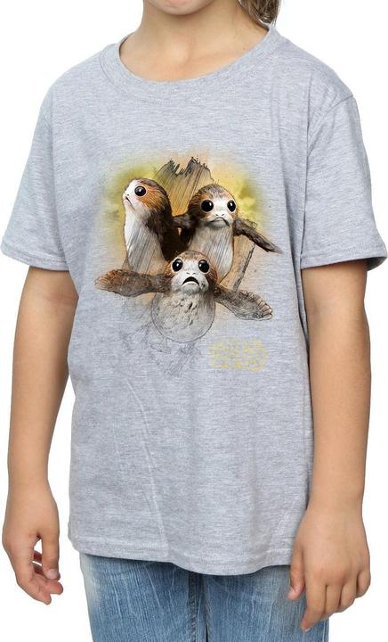 Actual product image Star Wars Girls Porg Brushed Cotton T-Shirt (128)
