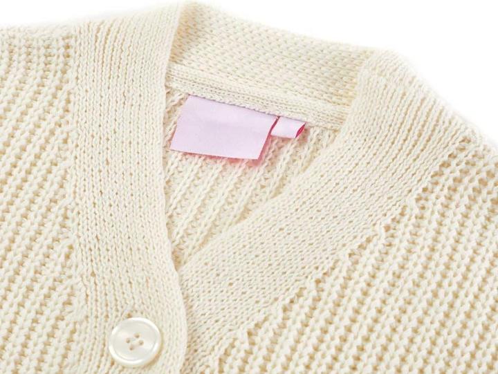 Produktbild VidaXL Kinder-Strickjacke Schneeweiss 104,Material: 100 (104)
