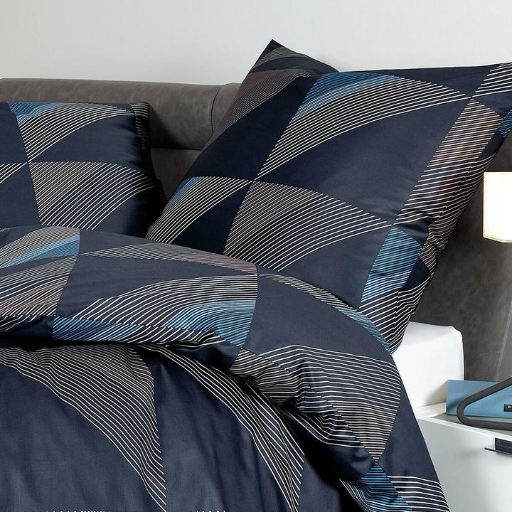 Produktbild Janine Mako-Satin Bettwäsche J.D. 87065 nachtschattenblau (Duvetbezug, 155x200 cm + 80x80 cm)