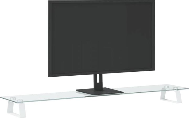 Actual product image VidaXL Monitor stand white 100x20x8 cm tempered glass and