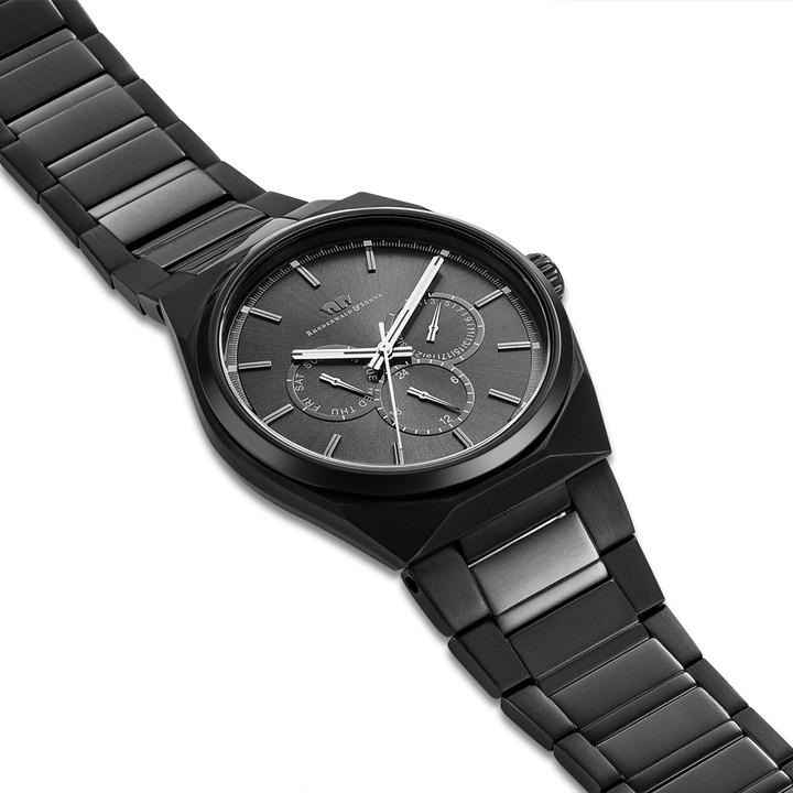 Actual product image Men's multifunctions Cooledge stainless steel black - 5610 (Analogue wristwatch, 42 mm)