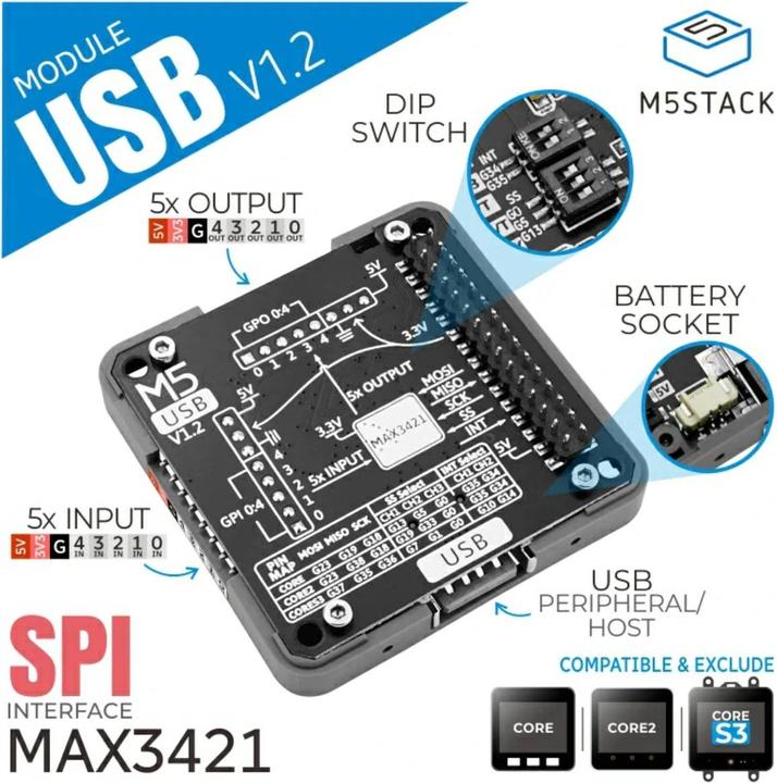 Immagine prodotto M5Stack Modulo USB MAX3421E v1.2