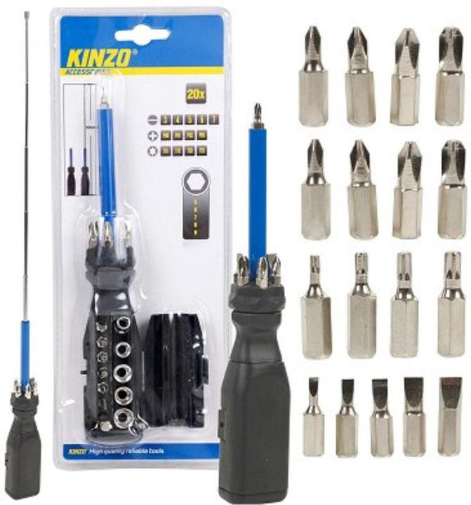 Actual product image Kinzo Schraubendreher mit Bit-Set (Phillipps cross recess (PH), hexagon, Slotted screws)