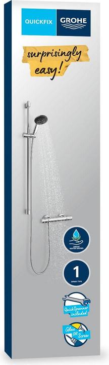 Produktbild Grohe Precision Get QuickFix Thermostat-Duscharmatur und Vitalio Start 110 Brausestangenset, Länge 600mm