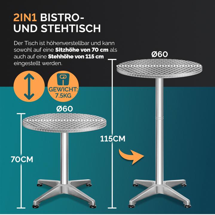 Immagine prodotto Casaria tavolo bar (60 x 60 x 70 cm)