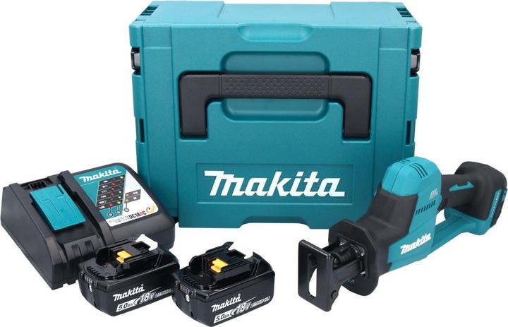 Actual product image Makita DJR189RTJ Cordless Reciprocating Saw, 18 V, 0 - 3100SPM, 22mm, 2x5.0Ah Li-ion, 2.5kg