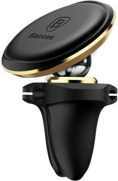 Actual product image Baseus Magnetic Air Vent Car Mount Holder with cable clip Gold