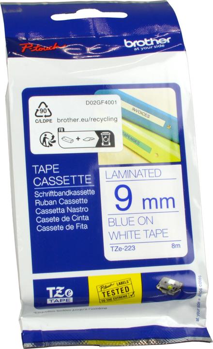 Actual product image Brother TZ223 Laminated tape (1.70 cm, Blue, White)