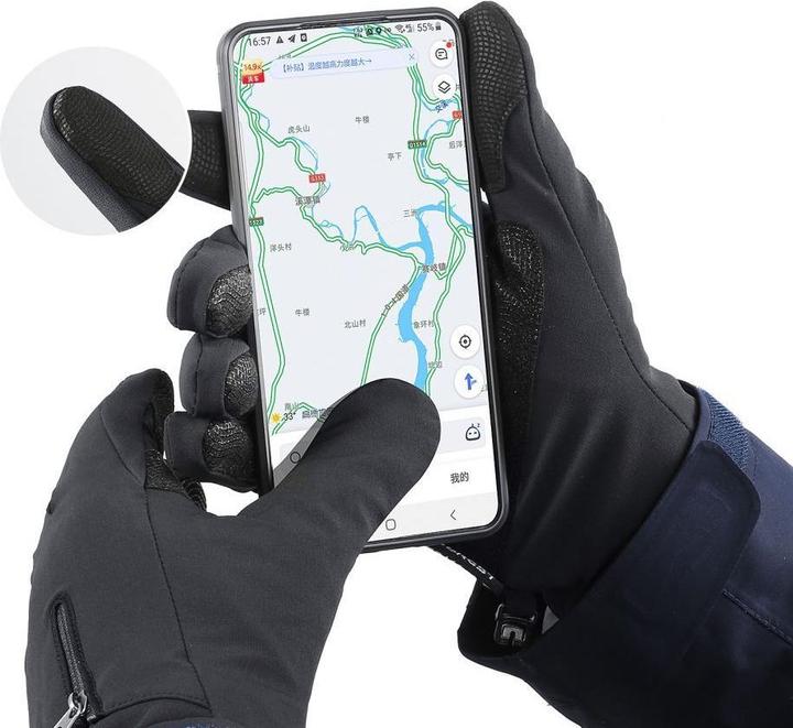 Image du produit Hurtel Gants de sport d'hiver antidérapants pour téléphone (taille M) - noirs (M)