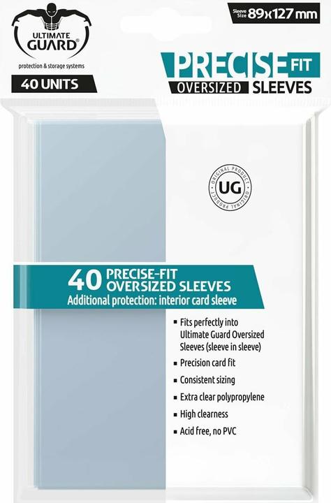 Immagine prodotto Ultimate Guard UGD010449 - Manicotti per biglietti da visita Precise-Fit 40 oversize, trasparenti