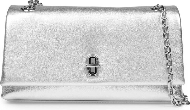 Actual product image Marc Jacobs laminated leather wallet bag silver color