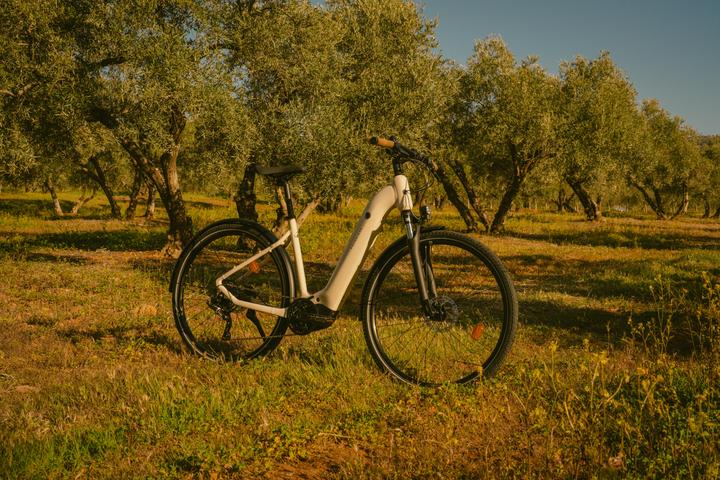 Actual product image Rockrider E-Bike SUV Trekking 28 inch e-actv 500 LF low entry Yamaha beige