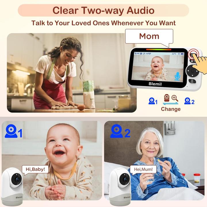 Immagine prodotto Blemil Babyphone mit 2 Kameras (Video e audio)