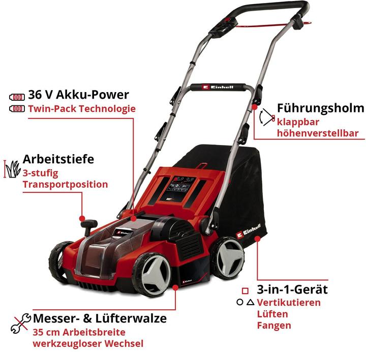 Einhell GE-SA 36/35 Li-Solo battery-powered scarifier aerator